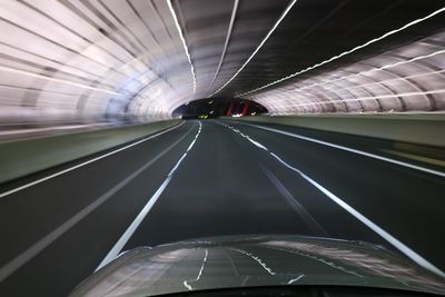 View of illuminated tunnel