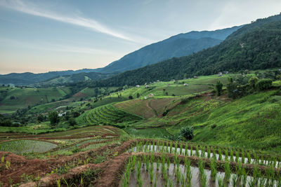 Scenic view of mountains against sky