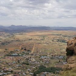 High angle view of landscape against sky