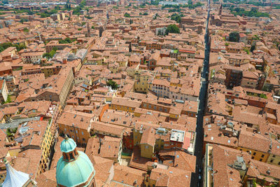 High angle view of buildings in a city