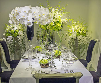 Close-up of flowers on table