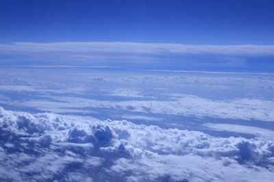 Aerial view of cloudscape against blue sky