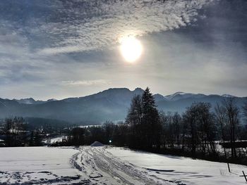 Scenic view of mountains against sky