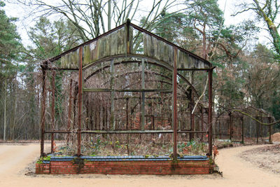 Closed door of old building