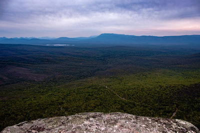 High angle view of landscape against sky