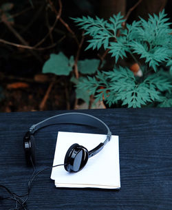 High angle view of sunglasses on table