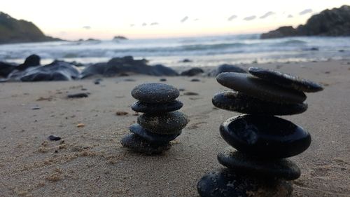 Stack of stones on beach