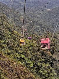 Overhead cable car on landscape