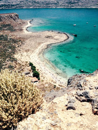 High angle view of beach