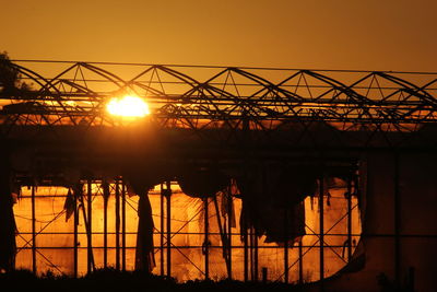 View of bridge at sunset