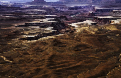 High angle view of rock formations