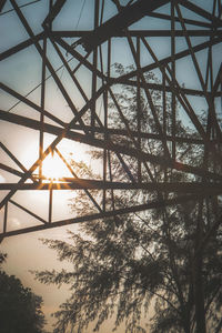 Low angle view of silhouette trees against sky