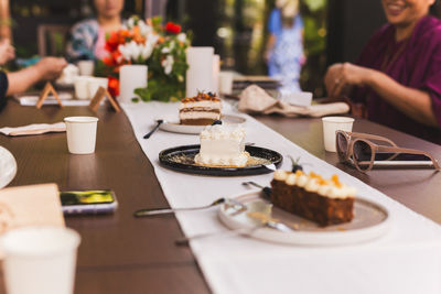 Close-up of food on table