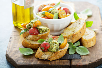 Close-up of food on table