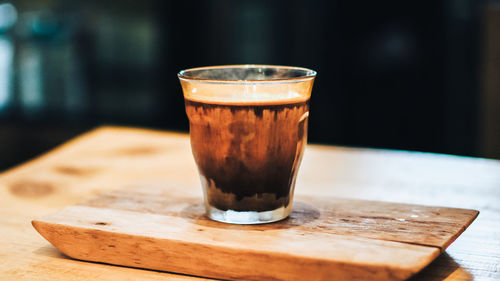 Close-up of coffee on table