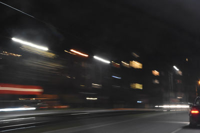 Traffic light trails on highway at night