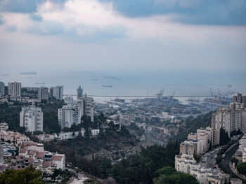 High angle view of city