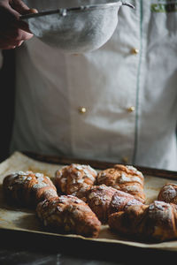 Close-up of freshly baked croissants