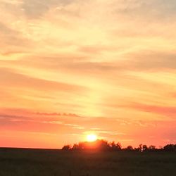 Silhouette of landscape at sunset