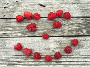 Close-up of strawberries on table