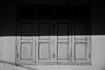 Closed door of old building