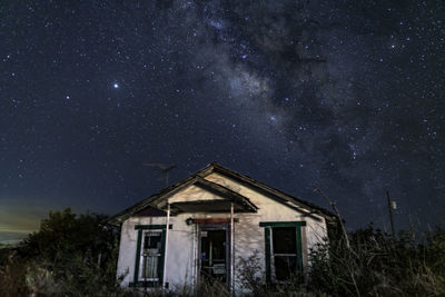 House against sky at night