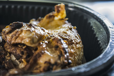 Close up of a roast chicken