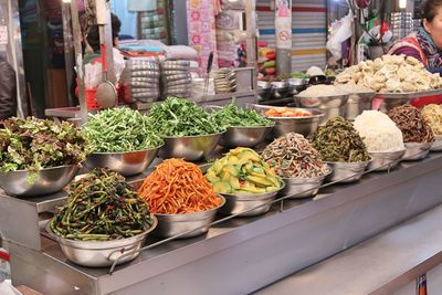 Vegetables for sale at market stall