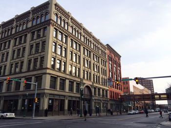 Low angle view of buildings in city