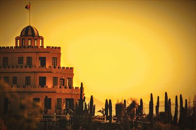 View of cityscape against sky during sunset