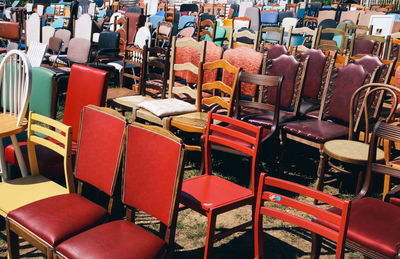 Full frame shot of empty chairs