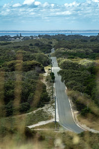 High angle view of landscape against sky