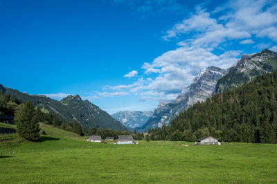 Landscape at klöntalersee, glarus, switzerland