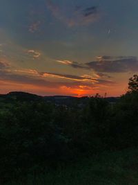 Scenic view of dramatic sky during sunset