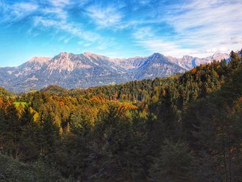 Scenic view of mountains against sky