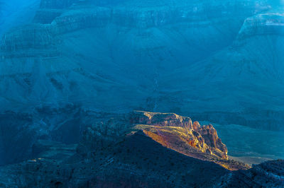 Aerial view of rock formations