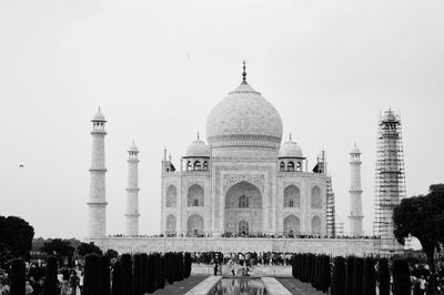 Taj mahal against clear sky in city