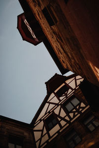 Low angle view of building against clear sky