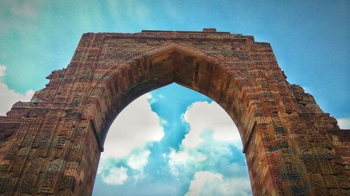 Low angle view of historical building against sky