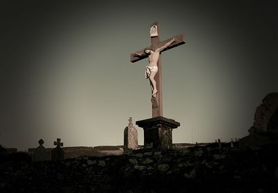 Low angle view of built structure against clear sky