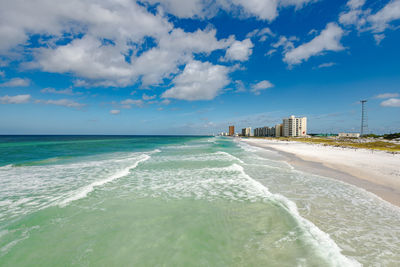 Scenic view of beach against sky