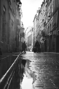 View of canal in city