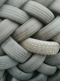 Full frame shot of stack of firewood