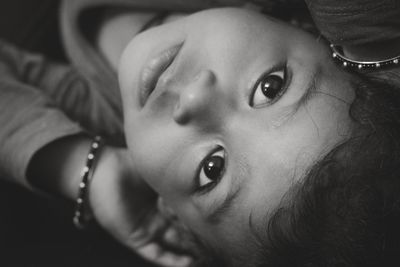 Close-up portrait of cute girl