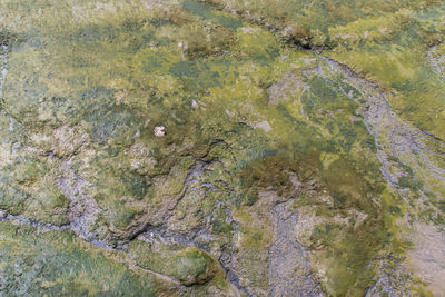 Full frame shot of water flowing through rocks