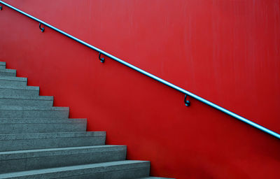 Steps by red wall