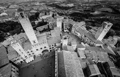 High angle view of san gimignano