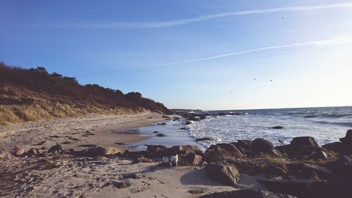 Scenic view of beach against sky