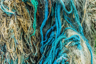 Close-up of rope and fishing net