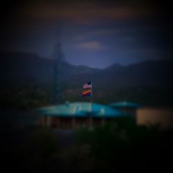 American flag on mountain